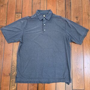 FootJoy Shirt Mens XL Gray Houndstooth Polo Heather Lisle Performance Golf FJ